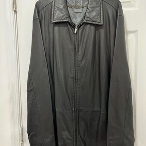 Robert Comstock Expedition Black Leather Zip Up Jacket